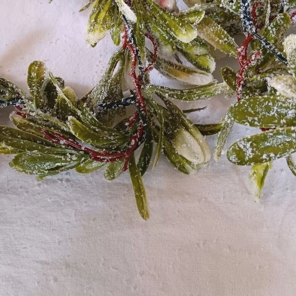 2 Garland Ropes Sage & White Berries 4 Ft Ea Battery Lighted Party Wedding New